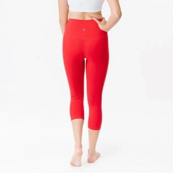 Zyia Active Ascend High Rise Capri Leggings Red Size 6-8 Medium - Picture 2 of 8